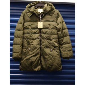 Green women's duck down puffer coat size XL